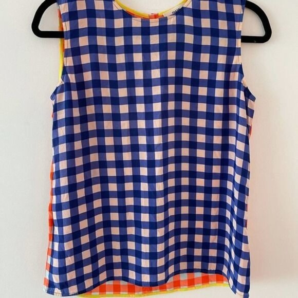 Diane Von Furstenberg Contrasting Silk Tank Sz. Small - Picture 7 of 10